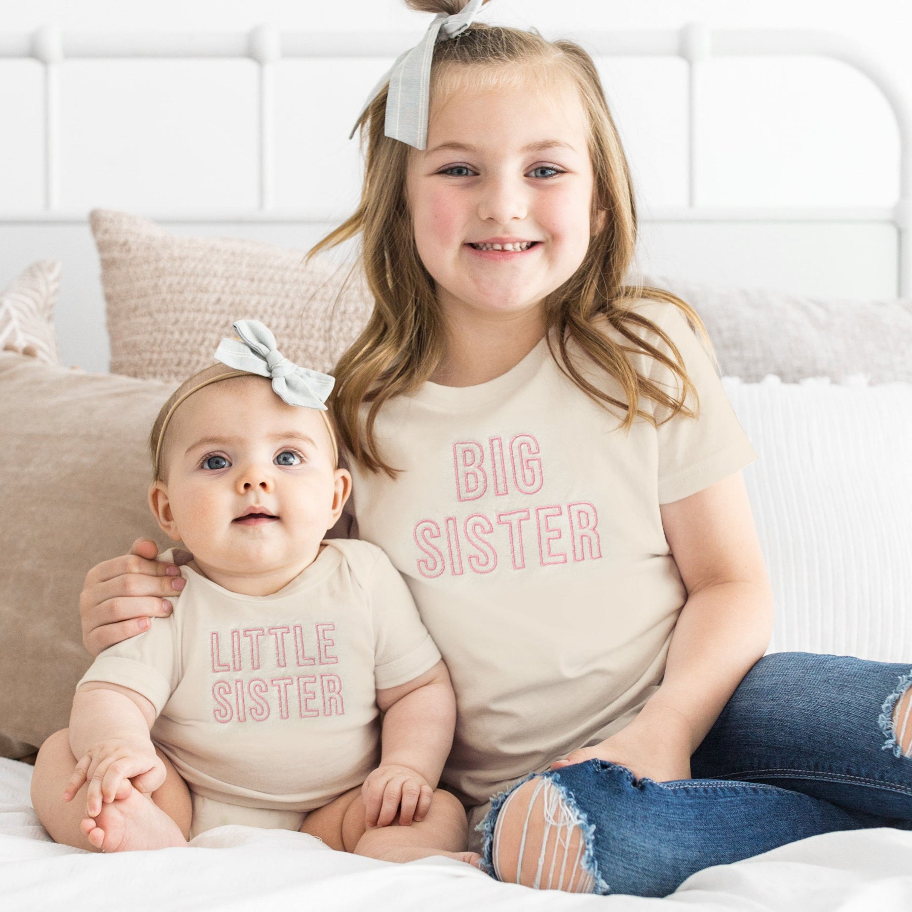 big sister little sister big sister bigger sister biggest sister shirts, matching embroidered shirts, sibling apparel, brother shirts big brother shirt