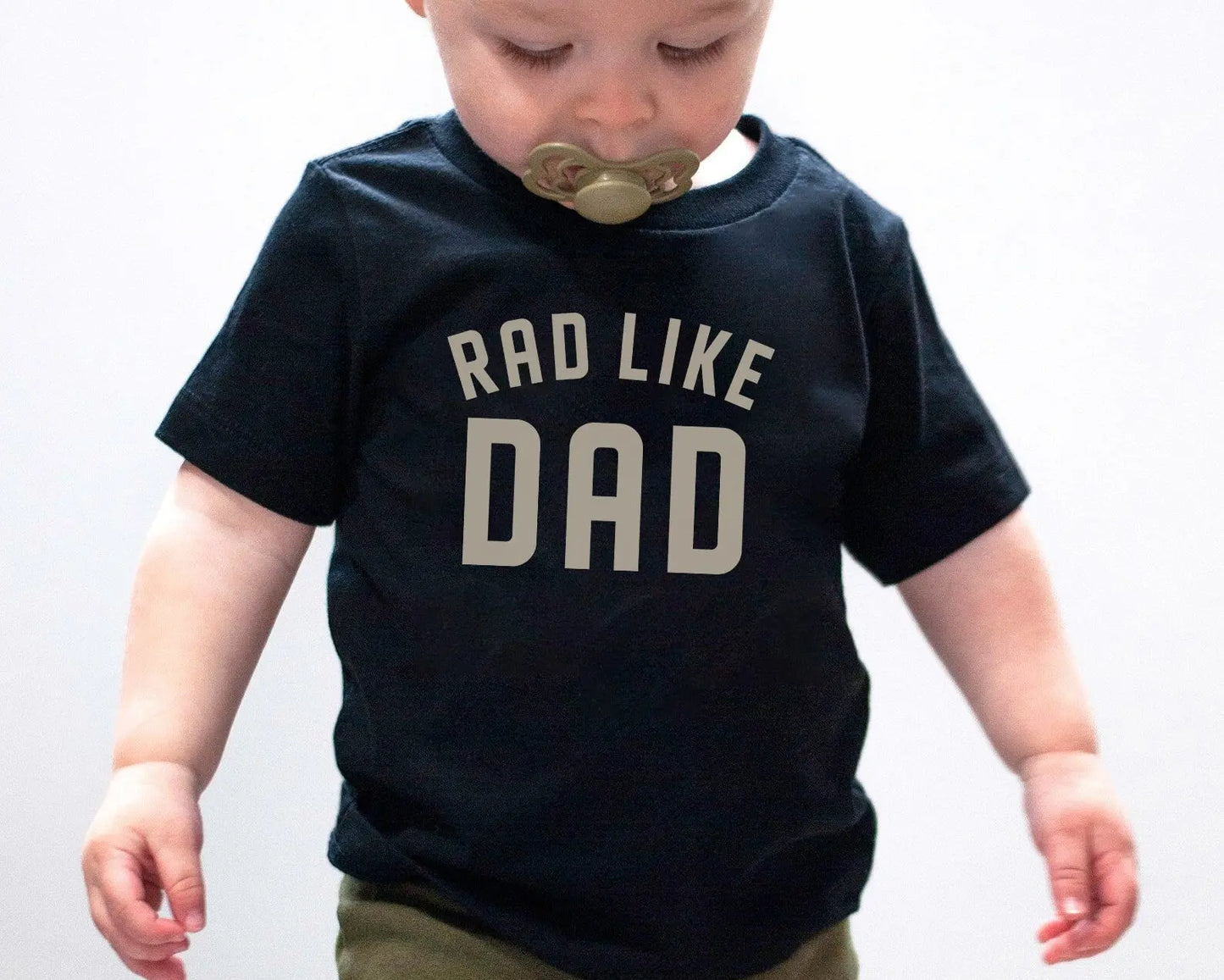 rad dad rad like dad neutral baby onesies bodysuits t shirts matching daddy and me dad and son or daughter twinning beige black white