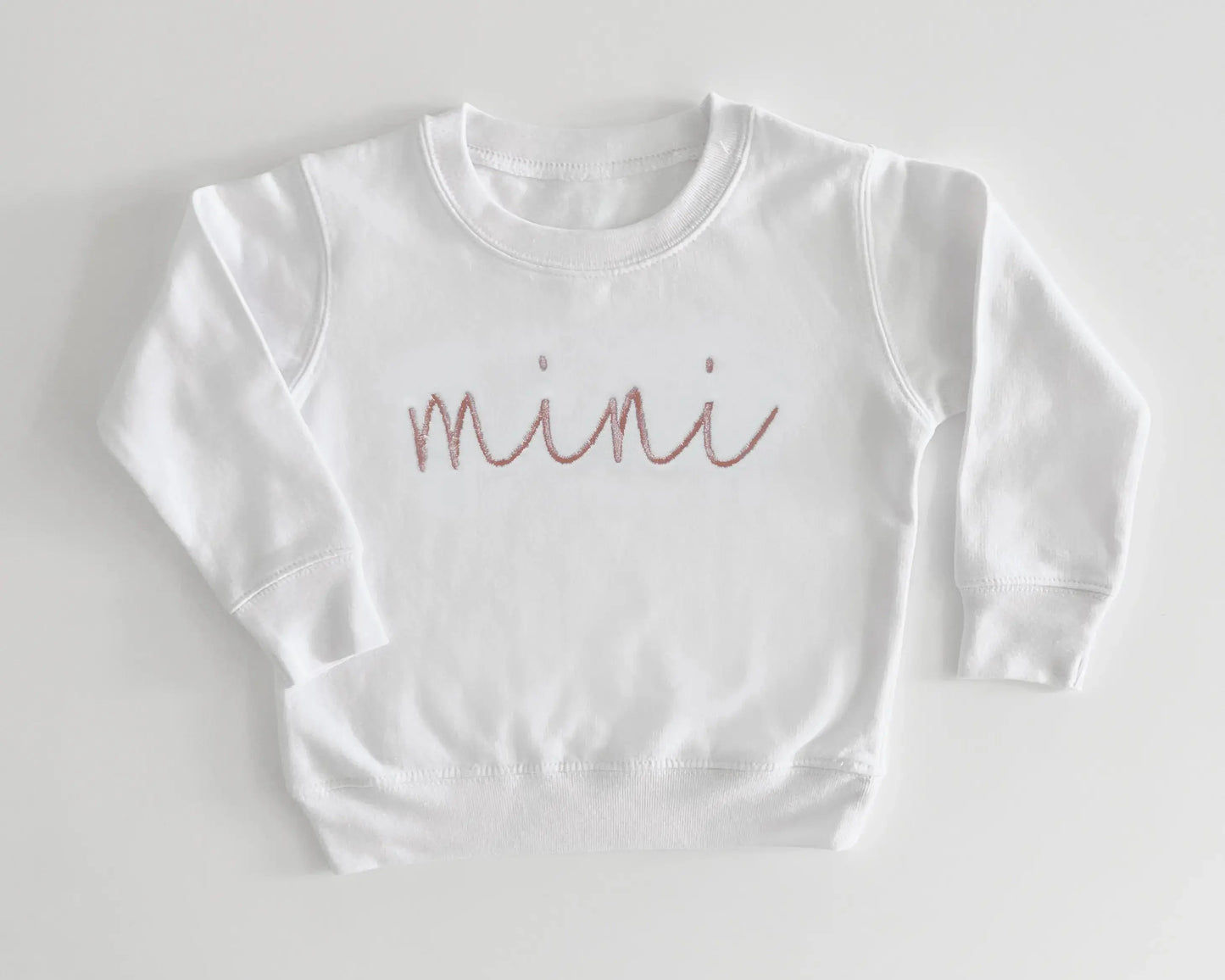 blush pink baby girl newborn gift mama mini embroidery embroidered sweatshirt and onesie bodysuit mommy and me matching outfits coming home from the hospital pullover crewneck hoodie twinning