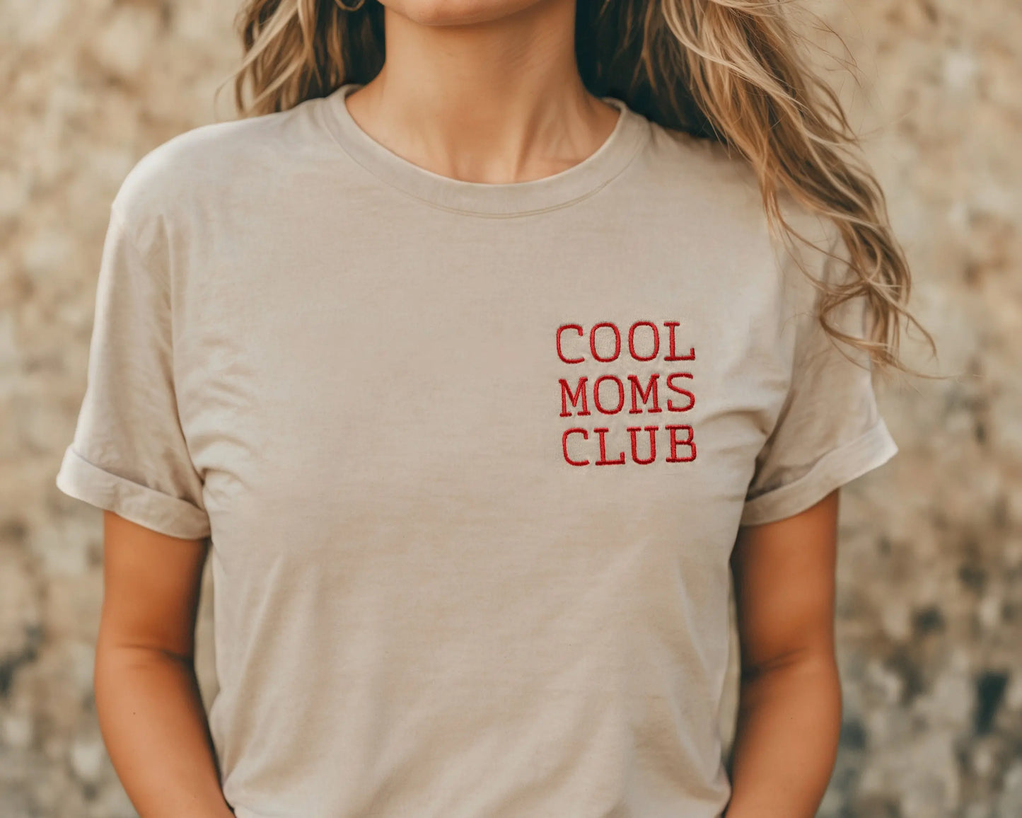 cool moms club cool dads club new mom new dad birthday fathers day mothers day gift new parents baby shower funny shirts for mothers and fathers embroidered embroidery custom personalized neutral cream black white