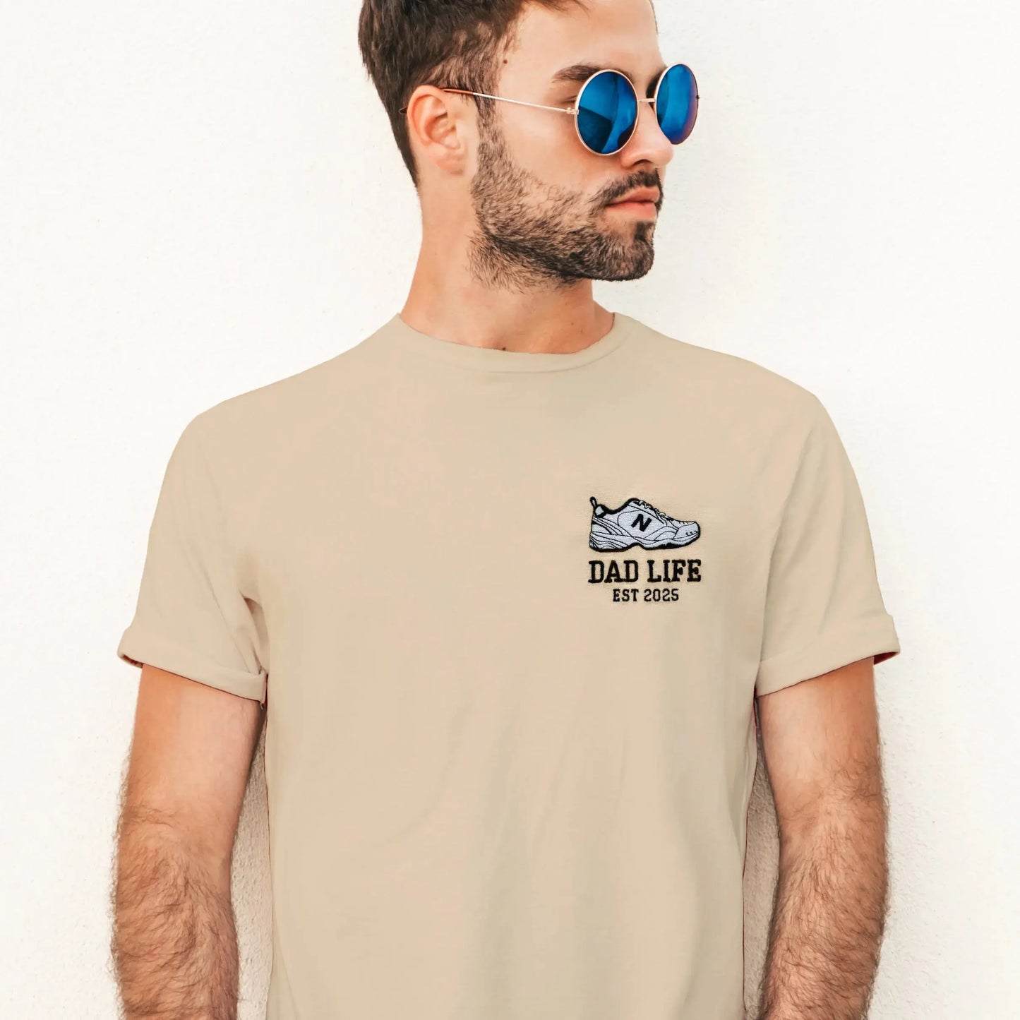 dad life t-shirt best father gift best daddy presents dad joke shirt in beige