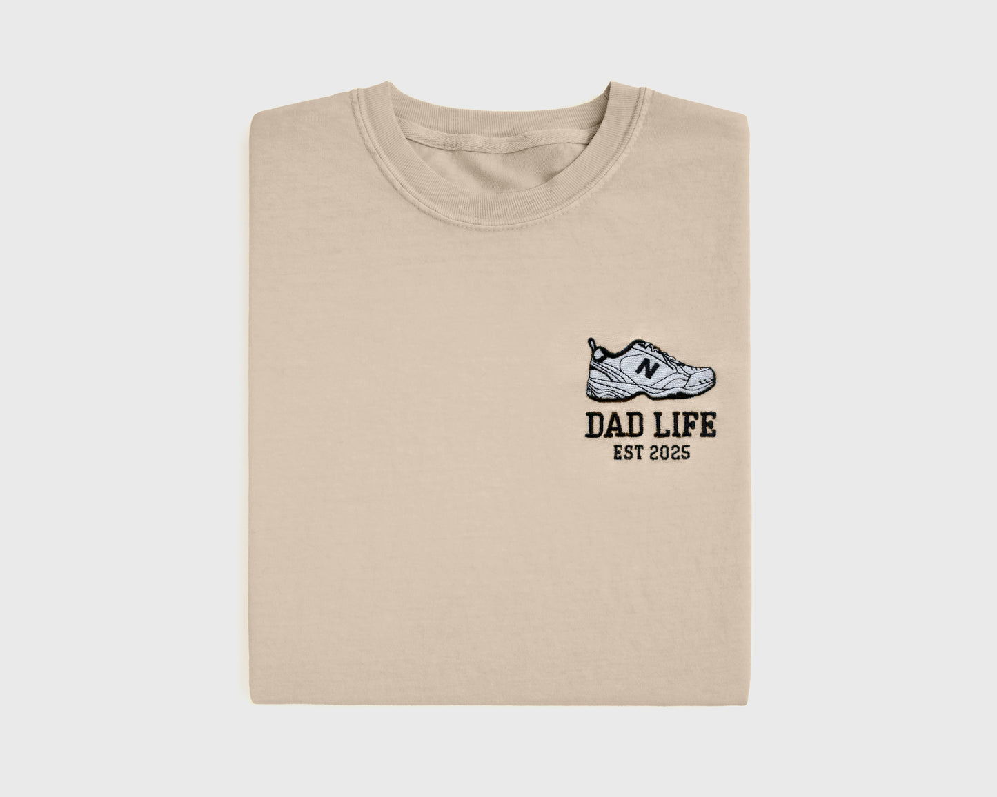 dad life t-shirt best father gift best daddy presents dad joke shirt in beige folded