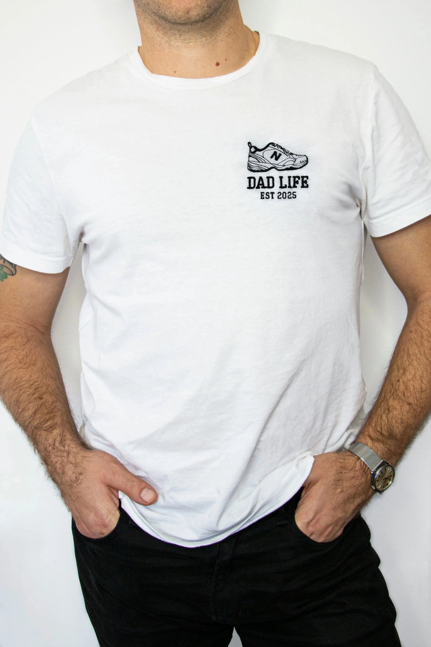 dad life t-shirt best father gift best daddy presents dad joke shirt in white