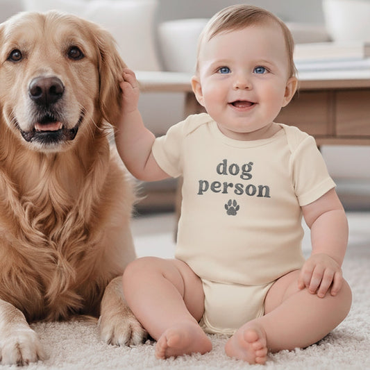 dog person baby onesie new baby gift for dog lovers