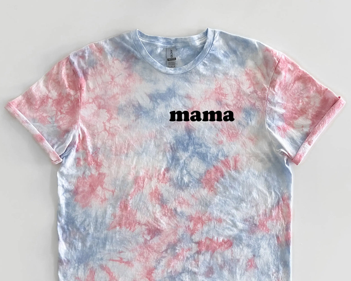 mom mama dad dada gender reveal tie dye sweatshirt tee t-shirt baby reveal pregnancy announcement party outfits pink blue white gender neutral