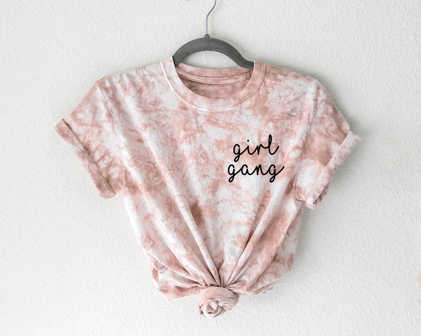 girl gang tie dye matching shirts onesies bodysuits tees toddler baby mom sister matching cousin mom gift baby announcement pregnancy gender reveal shirts pink purple girly