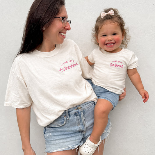 Long Live Motherhood & Long Live Girlhood Matching Set | Mom and Daughter Outfit