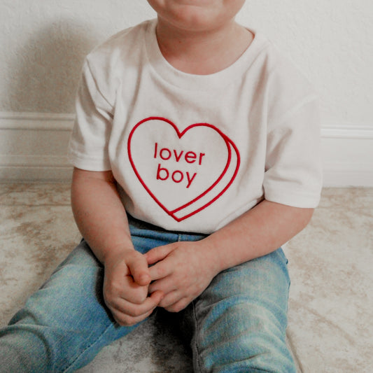 Lover Boy Valentine’s Day Shirt | Baby and Kids Candy Heart Tee