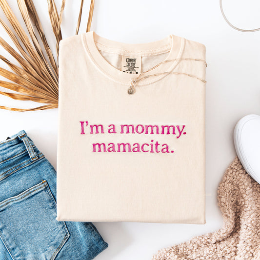 Embroidered Mamacita Shirt | Comfort Colors Oversized Mama T-Shirt