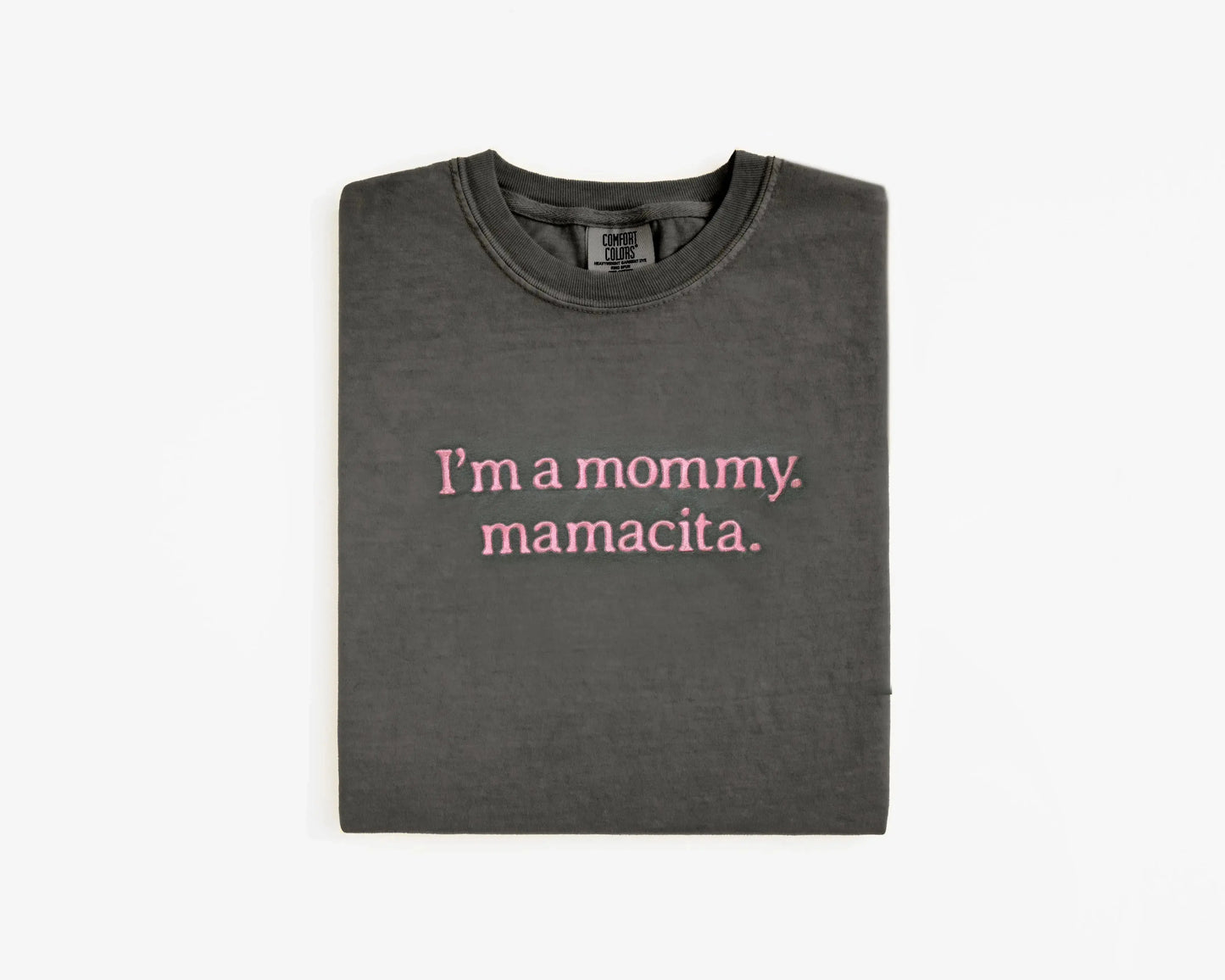 I'm a mommy mamacita t shirt comfort colors cropped ivory beige cream neutral love island shirt funny t shirt baby shower gift mommy and me matching embroidered shirt