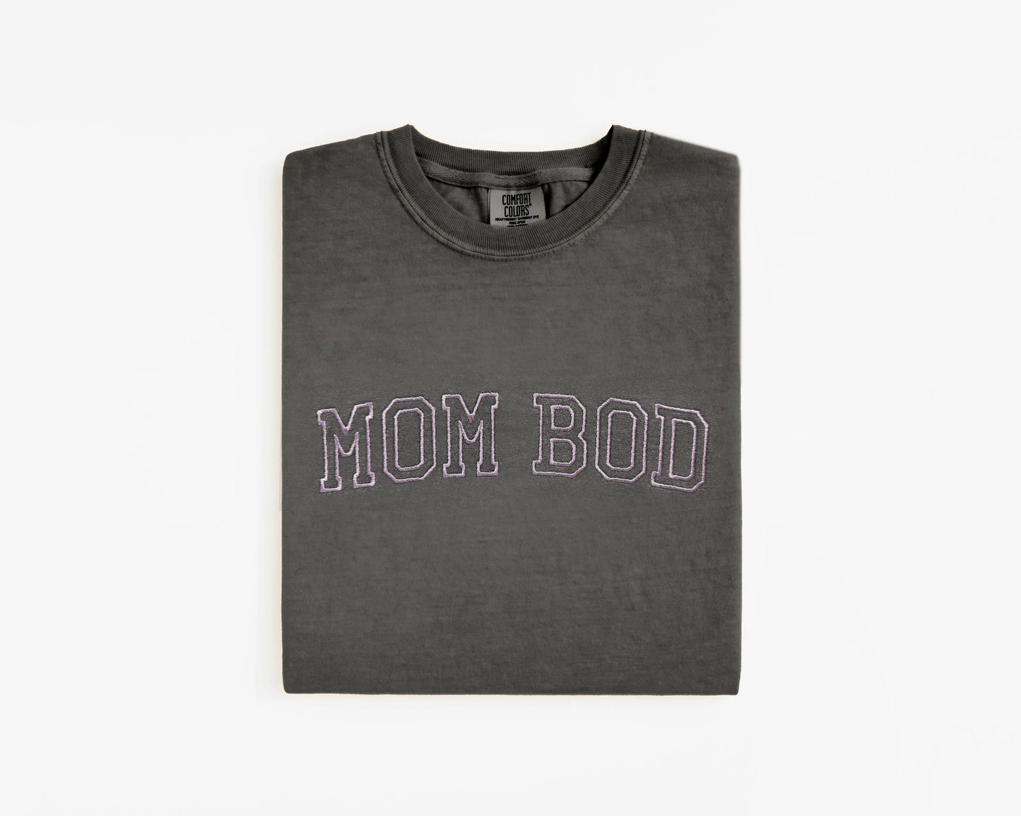 mom bod shirt funny embroidered t-shirt cropped comfort colors cotton maternity pregnancy oversized