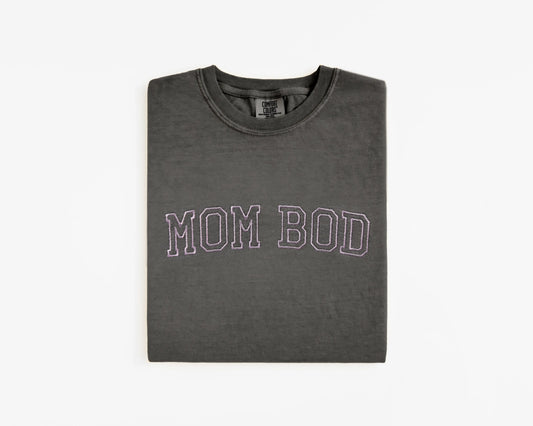 mom bod shirt funny embroidered t-shirt cropped comfort colors cotton maternity pregnancy oversized