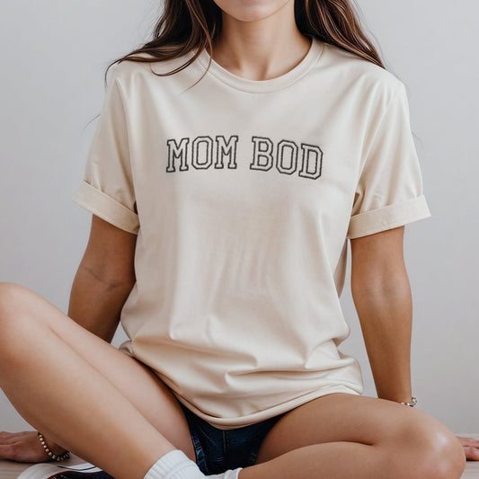 Custom Embroidered "Mom Bod" Oversized Mama T-Shirt