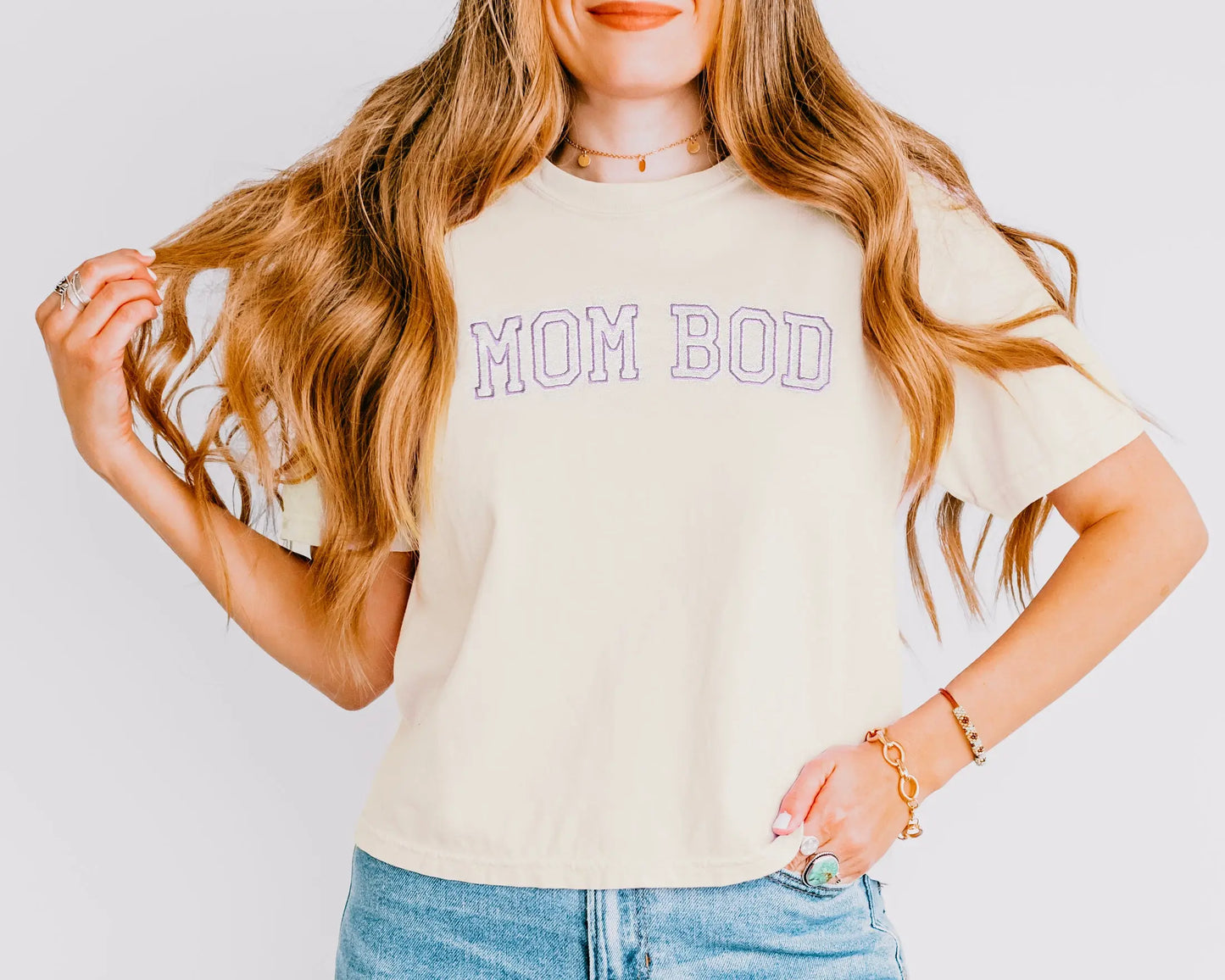 mom bod shirt funny embroidered t-shirt cropped comfort colors cotton maternity pregnancy oversized