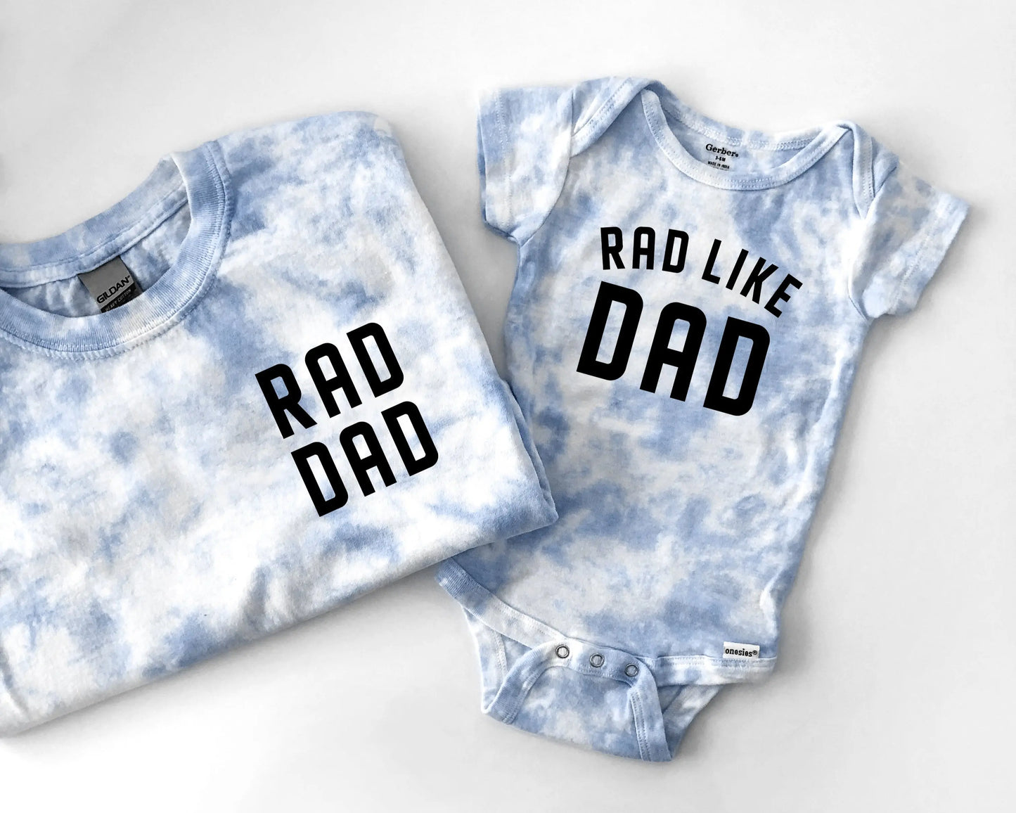 rad dad rad like dad matching baby onesies bodysuits t shirt baby and dad matching father son daughter newborn gift fathers day birthday tie dye matching outfits