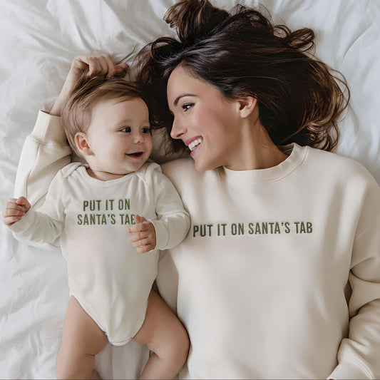 Put It On Santa's Tab Embroidered Christmas Sweatshirts