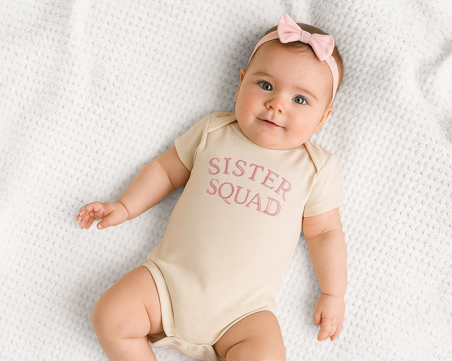 Embroidered "Sister Squad" Coordinating Sister Outfits