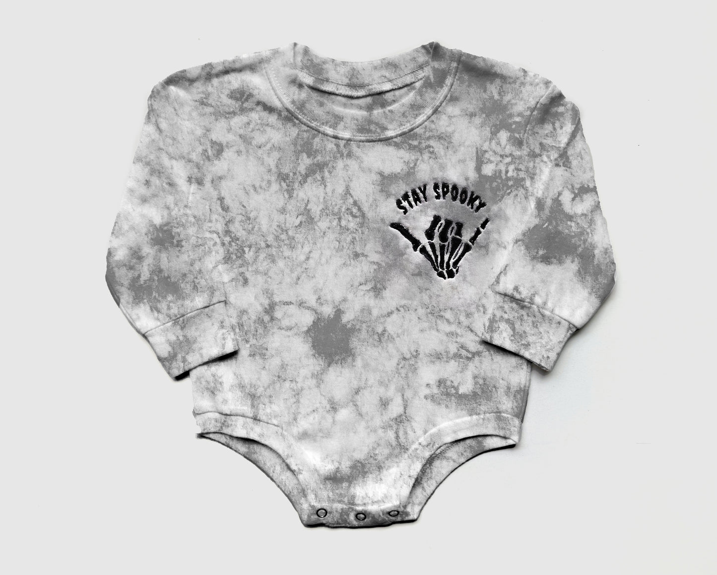 stay spooky gray embroidered tie dye halloween sweatshirt halloween crewneck in mom and baby matching