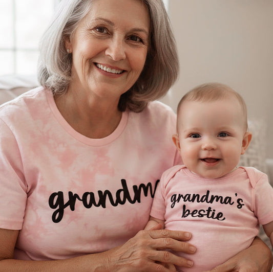 Tie Dye Personalized Grandma and Me Shirt Set