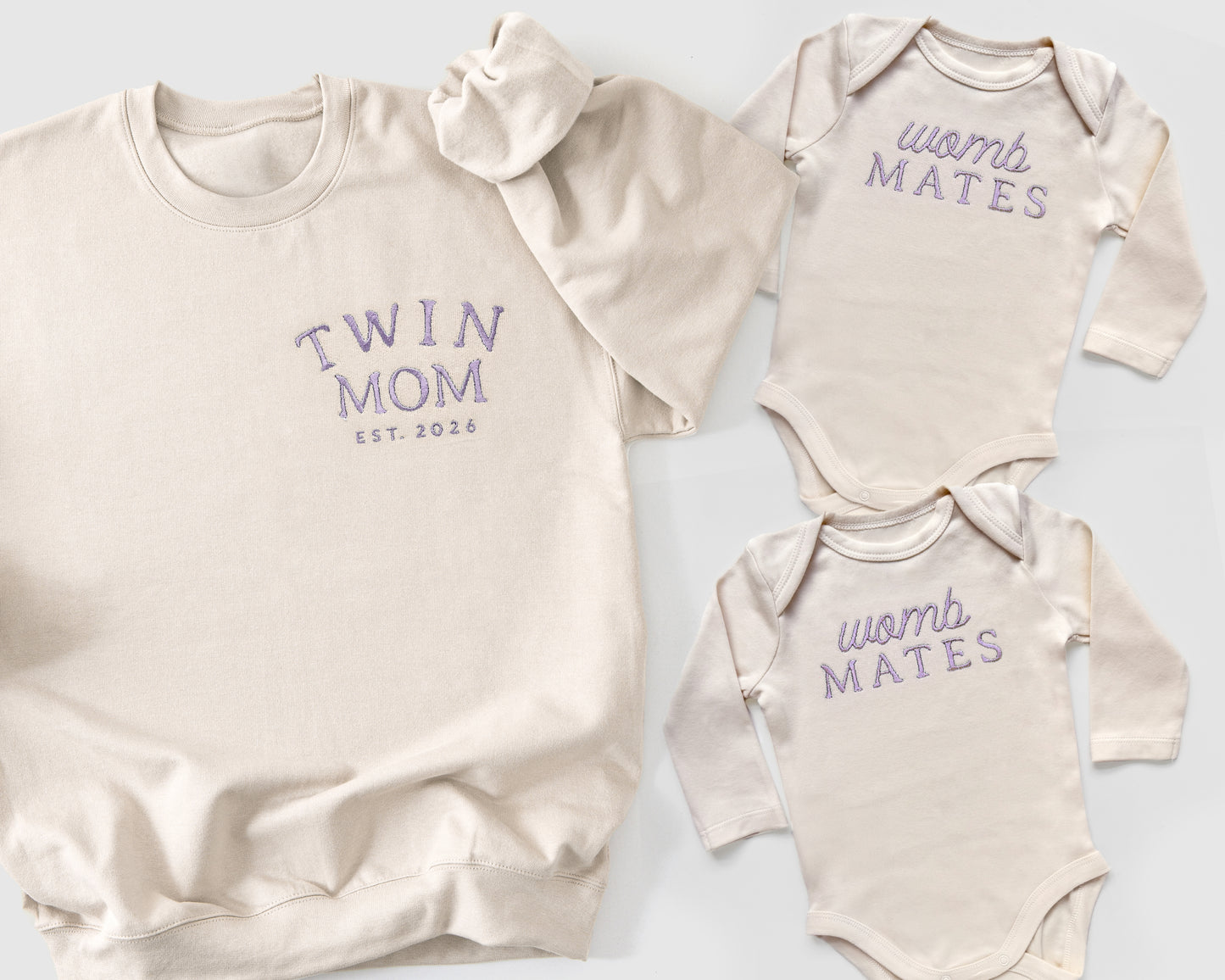 Twin Mom Embroidered Sweatshirt | Personalized Mom of Twins Gift