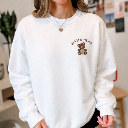 Mama Bear & Baby Bear Matching Sweatshirt Set | Embroidered Mom and Baby Outfit