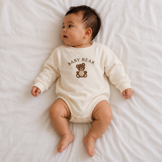 Papa Bear & Baby Bear Matching Sweatshirt Set | Embroidered Dad and Baby Outfit
