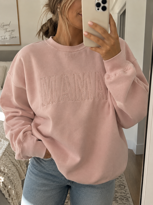 CLEARANCE — Blush Monochrome Mama Sweatshirt | Size XL