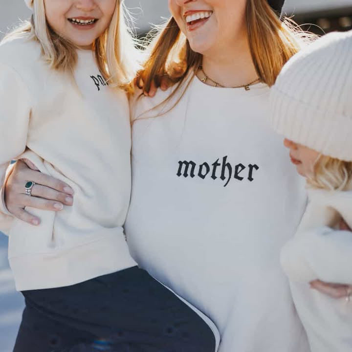 Personalized Kids Name Sweatshirt with Gothic Embroidery