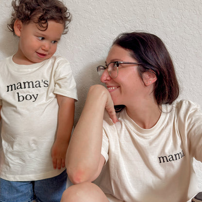 mama and mama's boy matching embroidered shirts for mom and son, mommy and me matching outfits