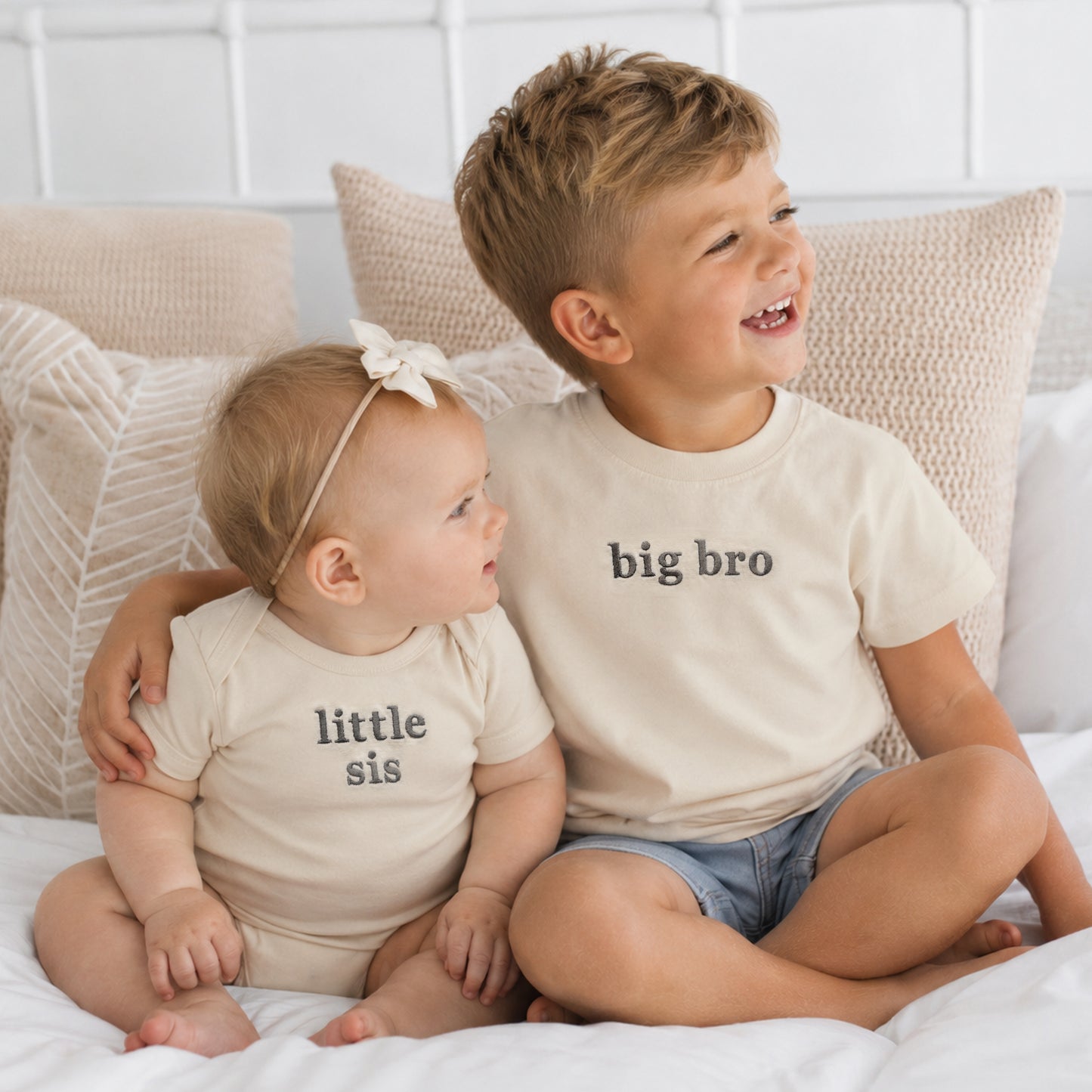 Personalized Sibling Embroidered Shirts | Matching Brother & Sister Collection