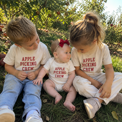 Apple Picking Crew Matching Family Shirts | Cream Fall Graphic Tees
