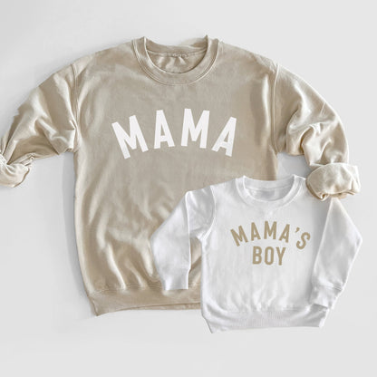 Mama and Mama's Boy Neutral Mommy and Me Outfits sweatshirts onesies mother son matching
