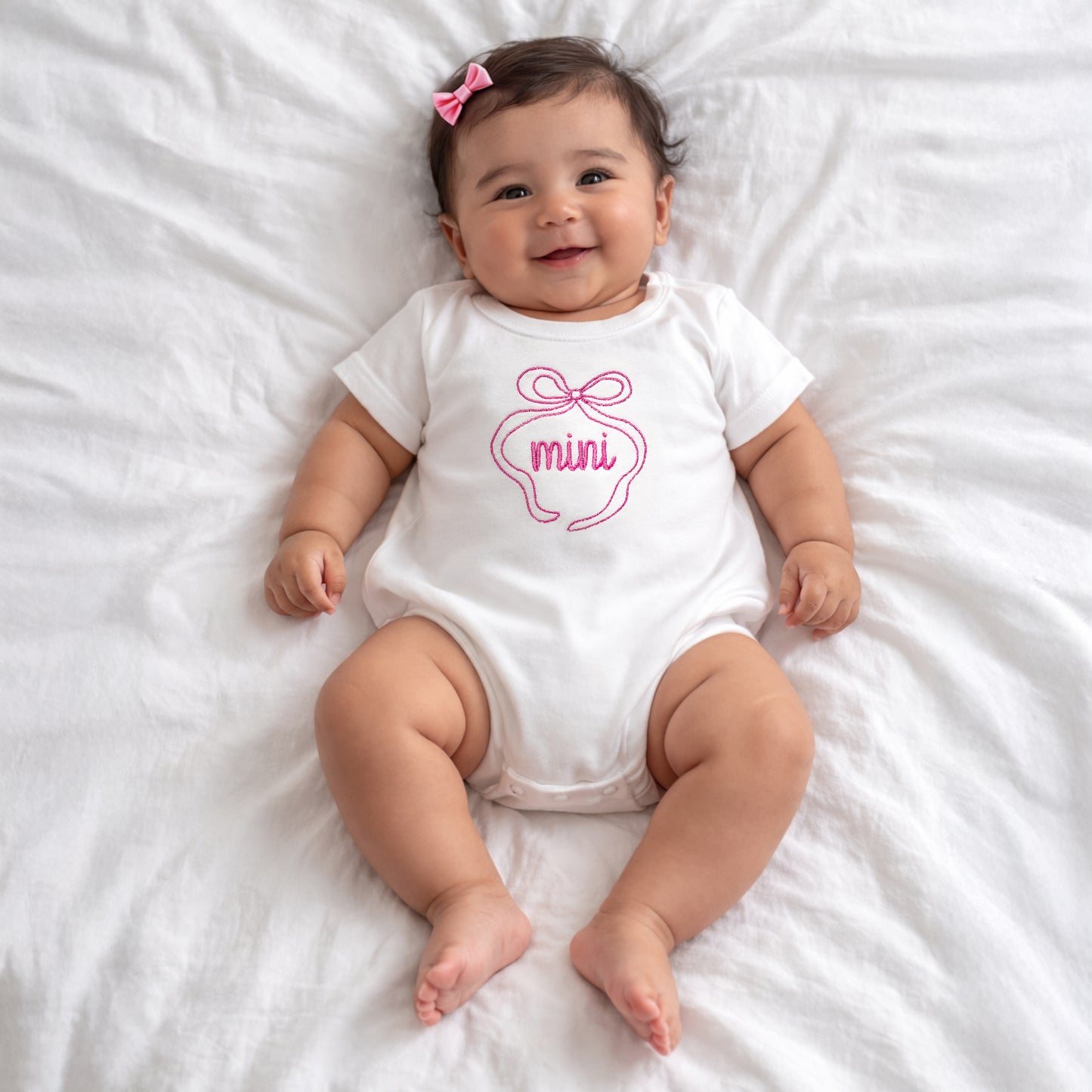 Bow Mama & Mini Matching Set | Embroidered Mom and Baby Outfit