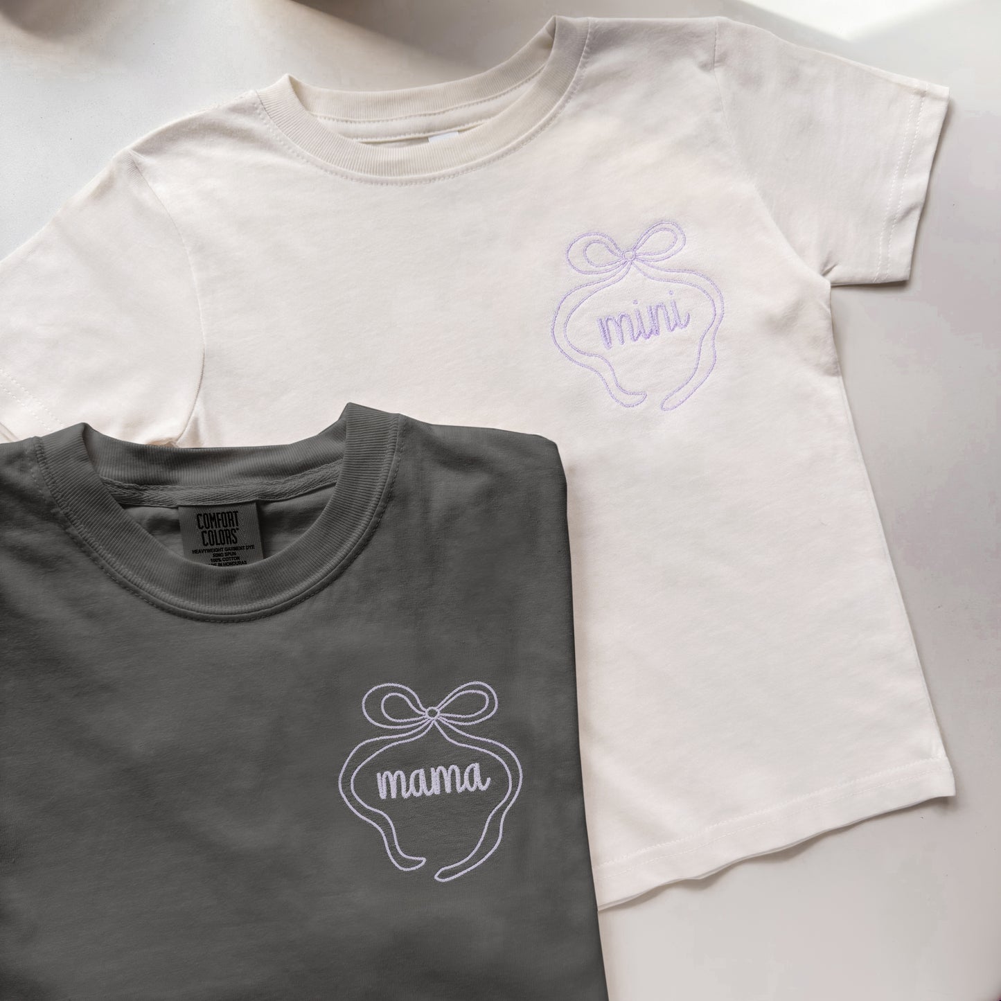 Bow Mama & Mini Matching Set | Embroidered Mom and Baby Outfit