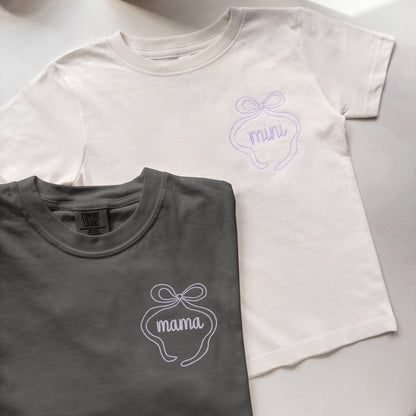 Bow Mama & Mini Matching Set | Embroidered Mom and Baby Outfit