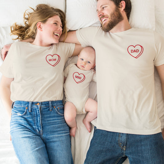 Personalized Candy Heart Tees & Baby Outfits
