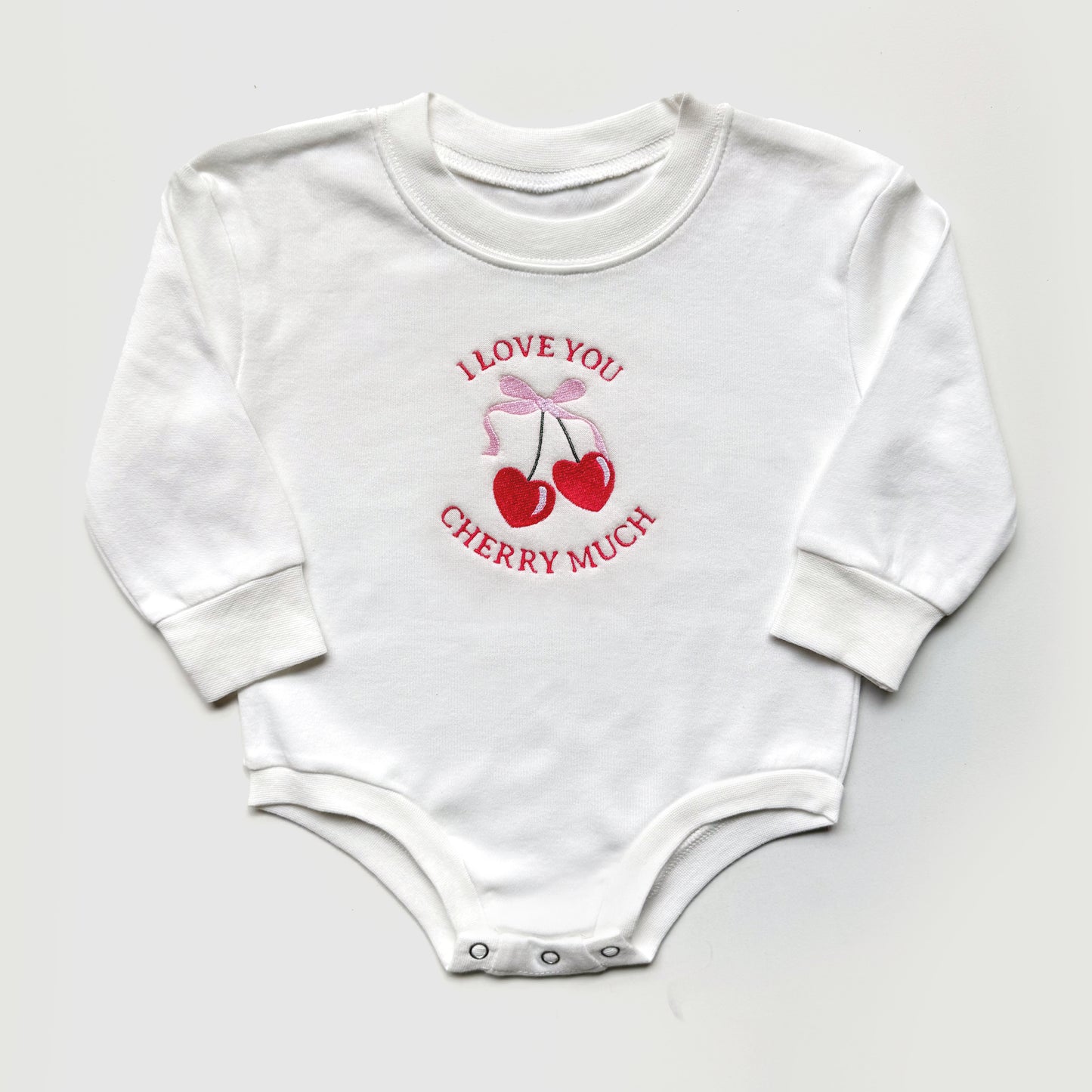 "I Love You Cherry Much" Embroidered Matching Sweatshirts and Baby Outfits