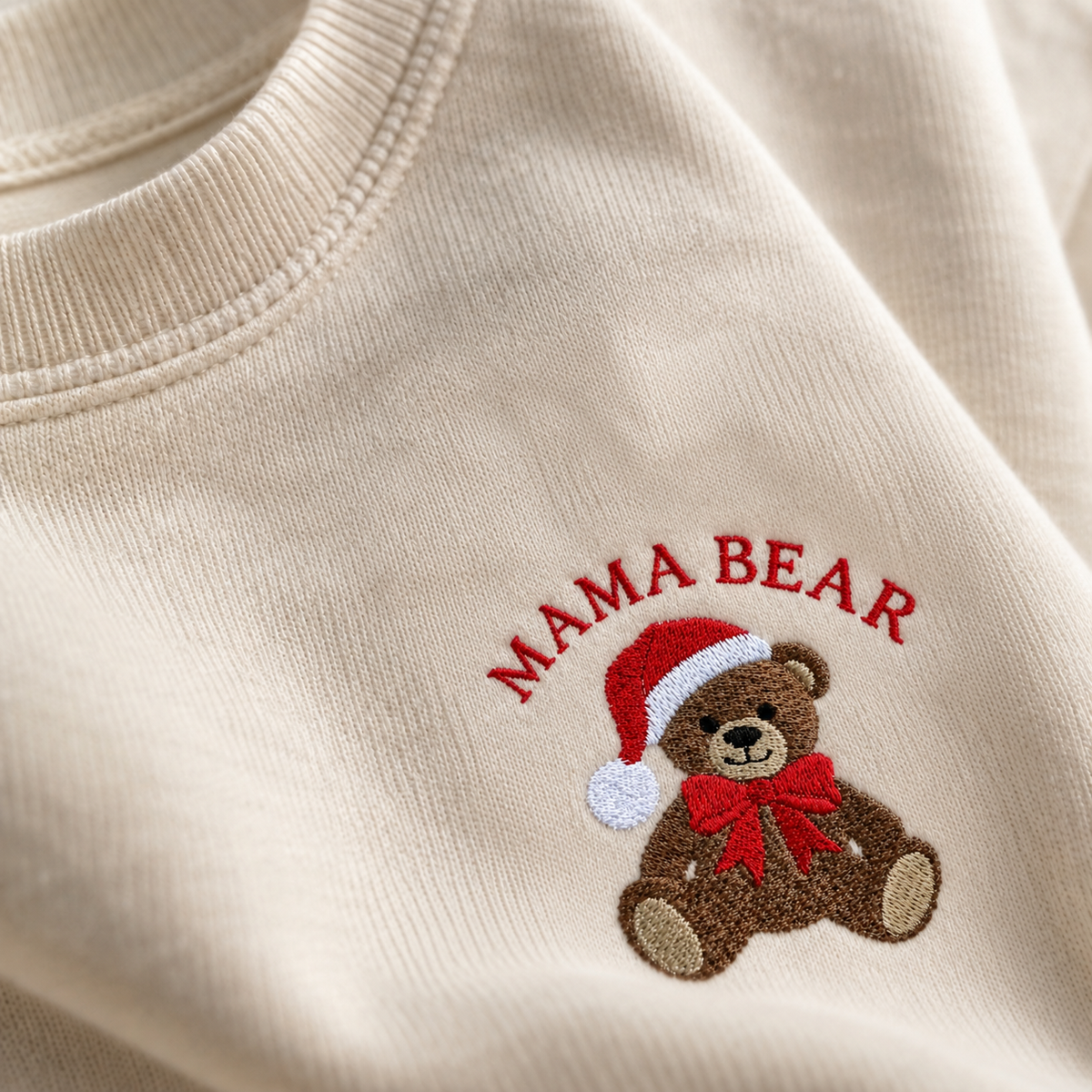 Mama Bear & Baby Bear Christmas Matching Set | Embroidered Mommy & Me Christmas Sweatshirts