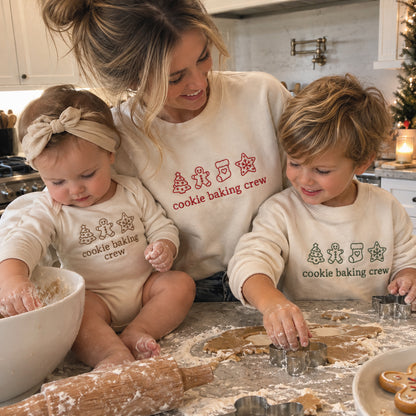 Cookie Baking Crew Matching Christmas Sweatshirts & Baby Outfits