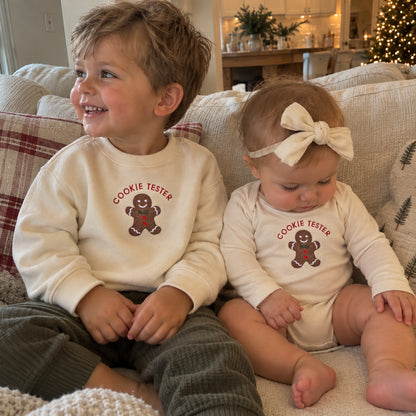 Cookie Tester Christmas Sweatshirts & Baby Outfits
