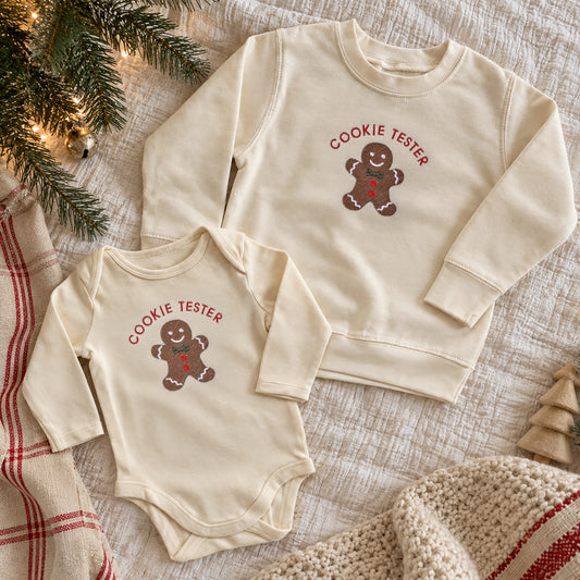 Cookie Tester Christmas Sweatshirts & Baby Outfits