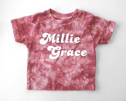 custom tie dye baby onesie bodysuit name baby shower gift newborn coming home funny baby shirt toddler cotton