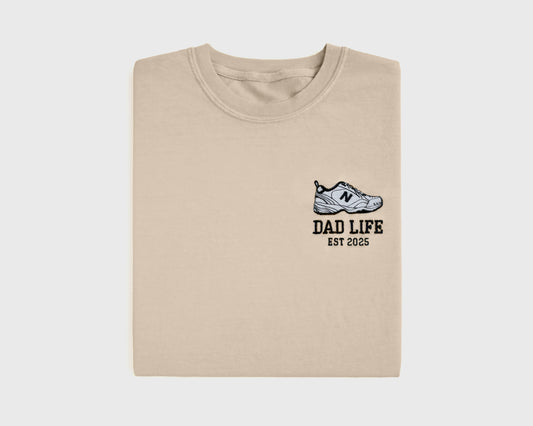 dad life t-shirt best father gift best daddy presents dad joke shirt in beige folded