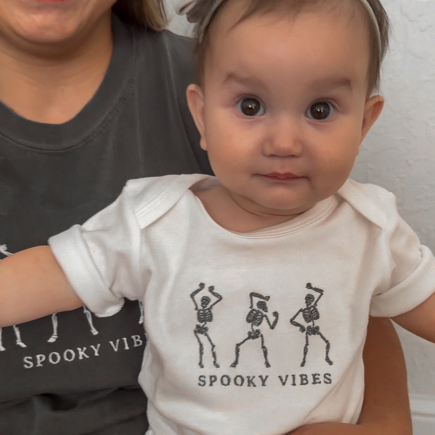 Embroidered Spooky Vibes Matching Mommy & Me Halloween Shirts