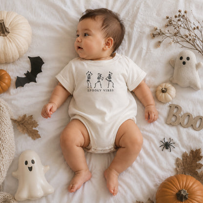 Embroidered Spooky Vibes Matching Mommy & Me Halloween Shirts