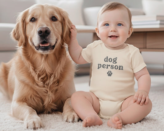 Embroidered "Dog Person" Matching Shirts and Baby Outfits