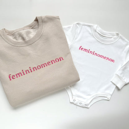 Embroidered "Femininomenon" Mother Daughter Matching Outfits