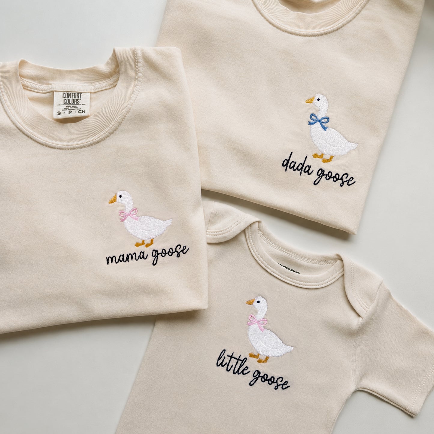 Goose Family Matching Embroidered Shirts Set