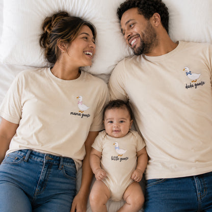 Goose Family Matching Embroidered Shirts Set
