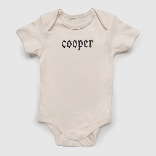 Personalized Kids Name Shirt with Gothic Embroidery